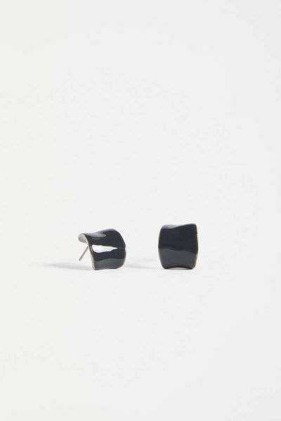 Navy earrings on a white background. Illsta Mini Hoop earrings by Elk the Label. ELK stockist in Newcastle at Zebra Finch Style
