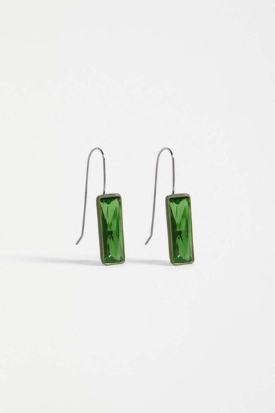 Green rectangular earrings on a white background - Pair of blue earrings on a white background - Jule Small Hook Earrings by ELK. ELK Stockist at Newcastle, NSW at Zebra Finch