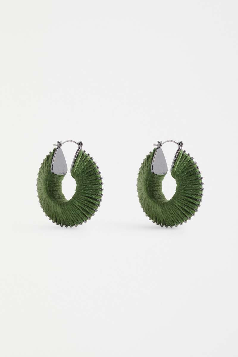 Pair of blue hoop earrings on a white background - Ledde Hoop Earrings by Elk the Label