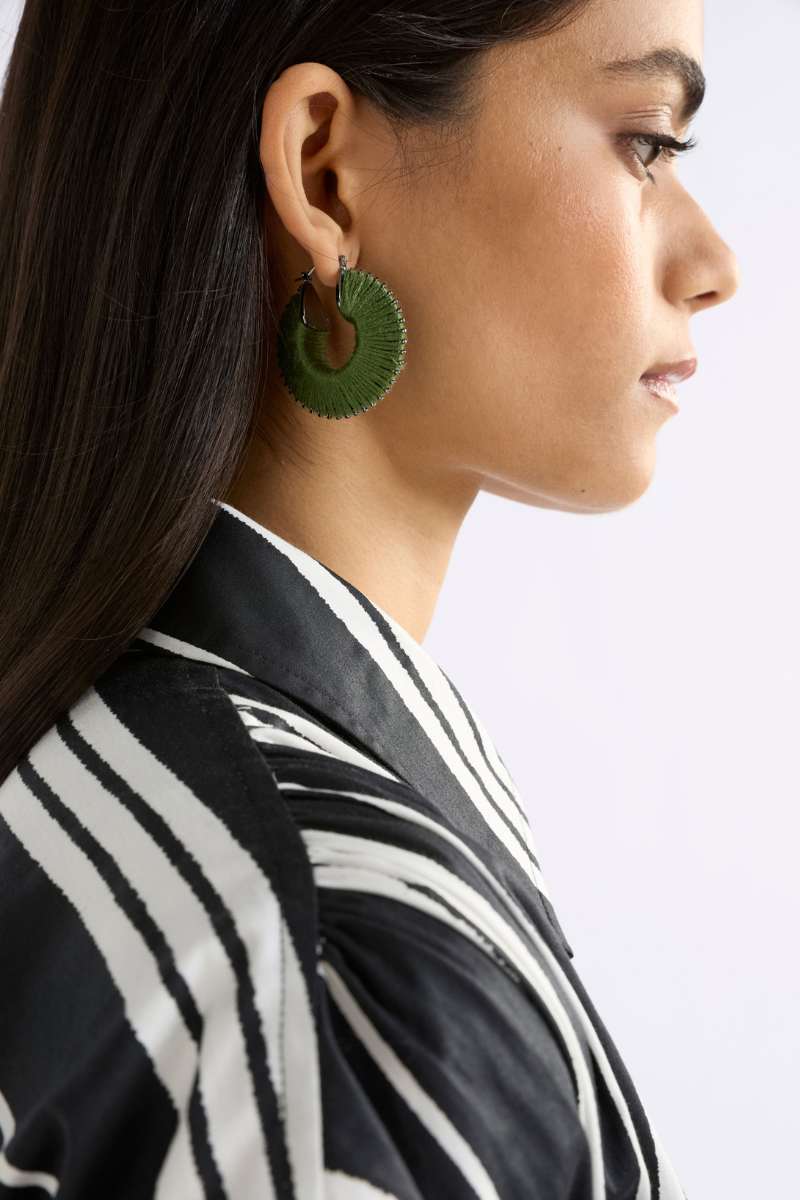 Pair of blue hoop earrings on a white background - Ledde Hoop Earrings by Elk the Label