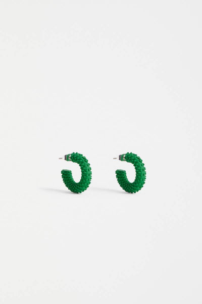 Green hoop earrings on a white background by Elk the Label | Elk Stockist in Newcastle, NSW at Zebra Finch Style