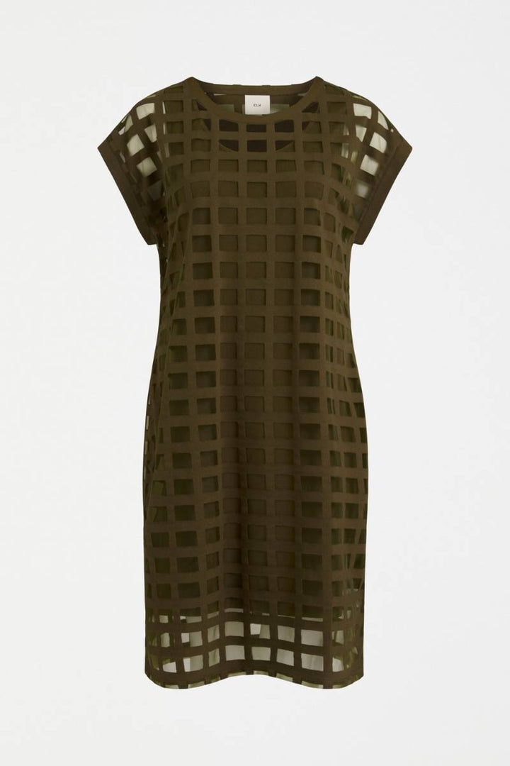 Elk the Label Grid Burnout Dress in Olive