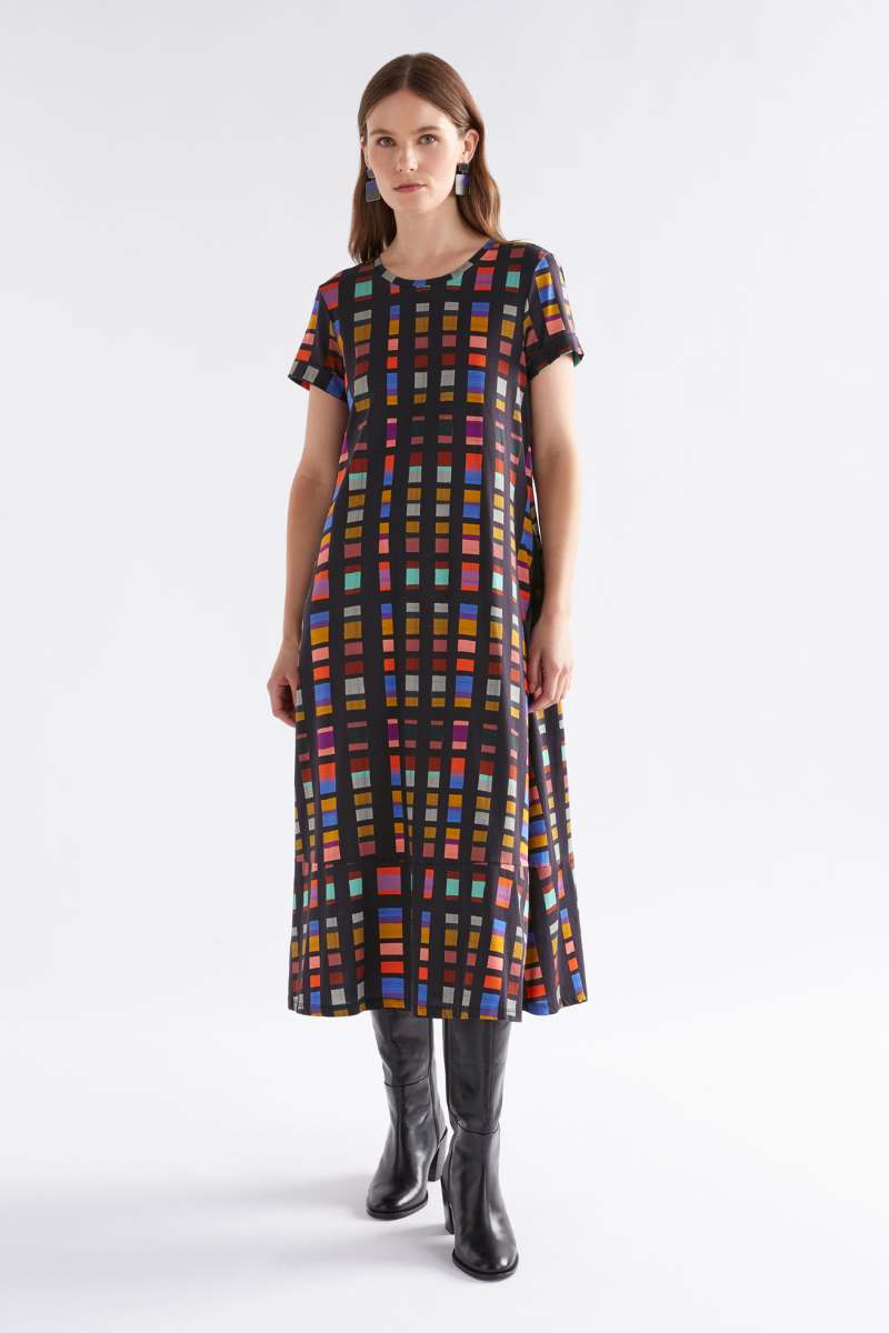 Elk the Label Haki Dress in Tessela Pattern | Elk The Label Stockist in Newcastle, NSW Australia