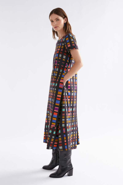 Elk the Label Haki Dress in Tessela Pattern | Elk The Label Stockist in Newcastle, NSW Australia