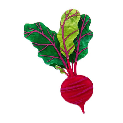 Red beetroot brooch by Erstwilder from their 2025 In Praise of Veg collection