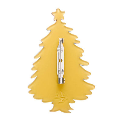 Decorative Christmas tree with ornaments on a white background | Resin brooch by Erstwilder from their 2025 Christmas collection