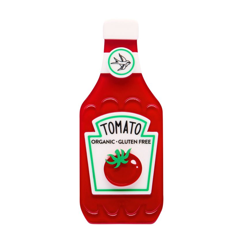 Erstwilder Main Squeeze Brooch Tomato Sauce - from their Condiments collection