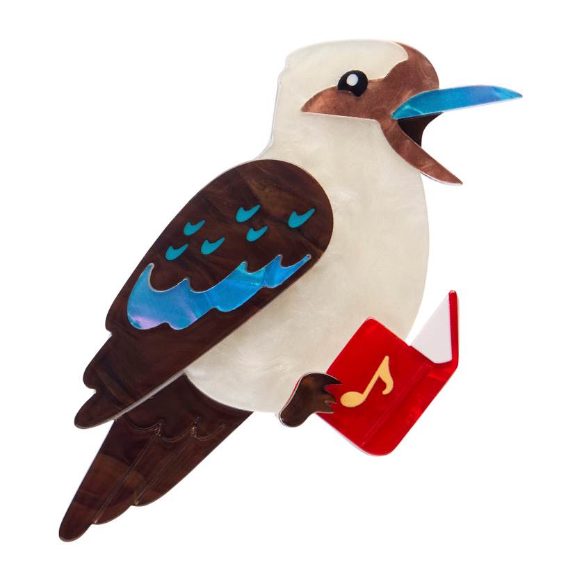 Kip the Kookaburra resin rooch by Erstwilder from their 2025 Christmas collection Merry Menagerie