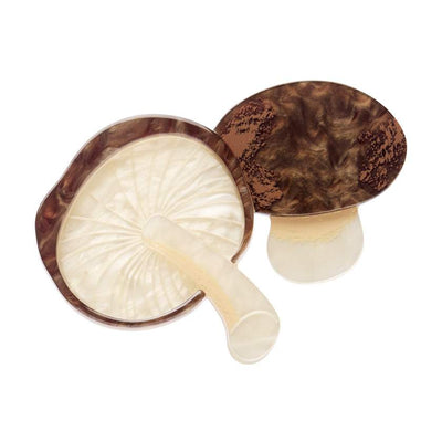 Mushroom resin brooch by Erstwilder from their 2025 In Praise of Veg collection