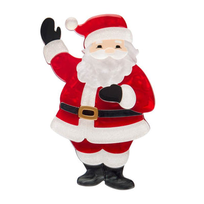 Resin santa brooch by Erstwilder from their 2025 Christmas collection by Erstwilder
