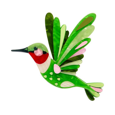 Erstwilder x Pete Cromer 2025 North Amercia collection | Stockist in Newcastle, NSW at Zebra Finch Style | The Riveting Ruby-Throated Hummingbird Brooch