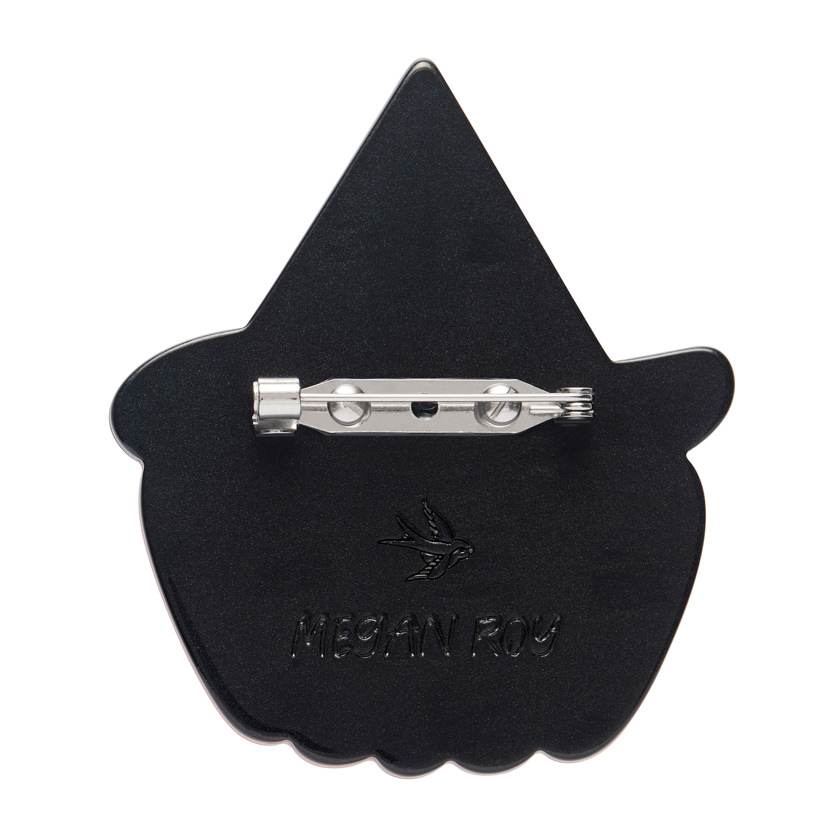 Pumpkin with witch hat and pink band on a white background - Erstwilder Witch O Lantern brooch from their 2025 Haunted at Heart Collection | Erstwilder stockist in Newcastle, NSW at Zebra Finch Style