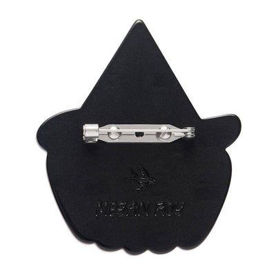 Pumpkin with witch hat and pink band on a white background - Erstwilder Witch O Lantern brooch from their 2025 Haunted at Heart Collection | Erstwilder stockist in Newcastle, NSW at Zebra Finch Style