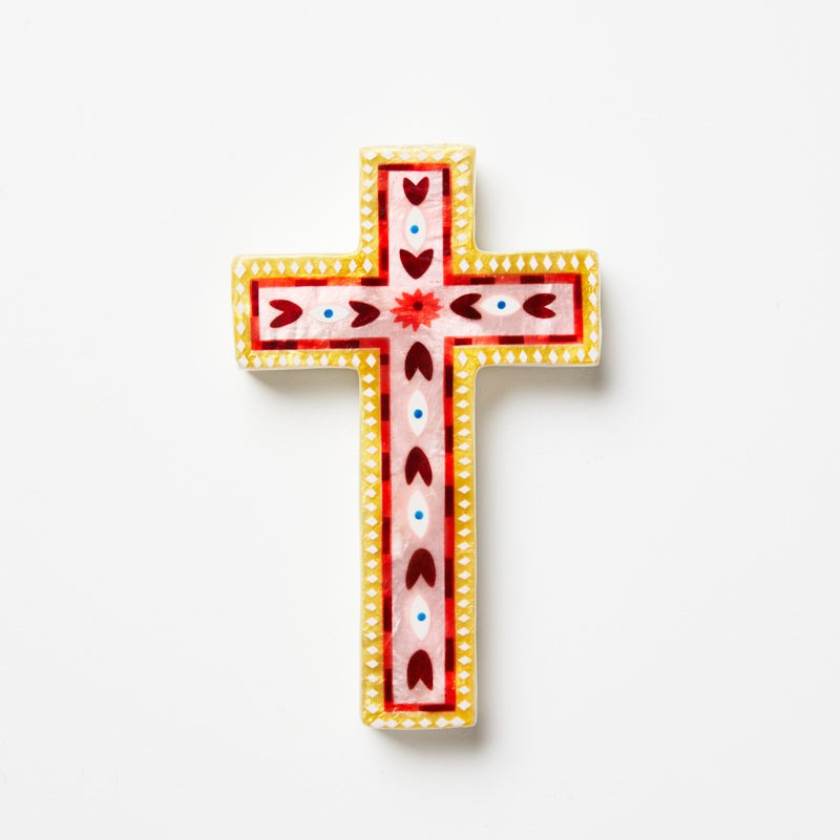 Fable PInk Small Cross by Jones and Co | Jones and Co Stockist at Zebra Finch in Newcastle, NSW