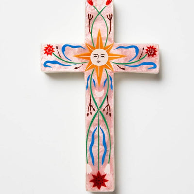 Fable Pink Sun Large Cross by Jones and Co | JOnes and Co Stockist at Zebra Finch in Newcastle, NSW