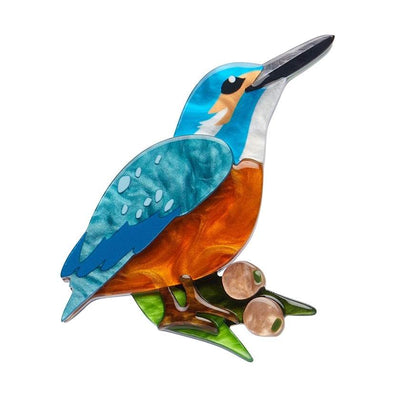 Flash the Kingfisher brooch by Erstwilder from their 2024 October Australiana collection