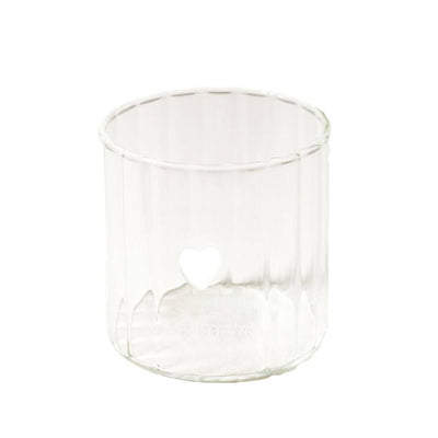 Clear glass tumble with a white heart by Robert Gordon | Robert Gordon stockist at Zebra Finch in Newcastle, NSW