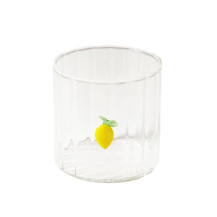 Clear glass tumbler with a lemon by Robert Gordon | Robert Gordon Stockist in Newcastle, NSW