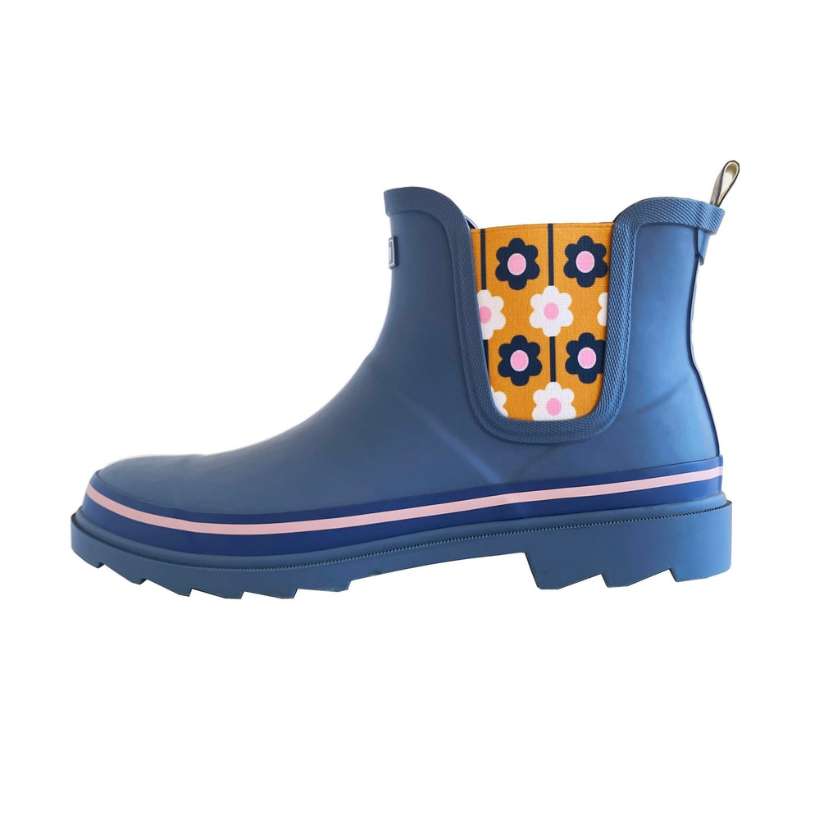 Side view of Hey Harry Blue Navy Harriet Gumboot | Stockists at Zebra Finch in Newcastle NSW