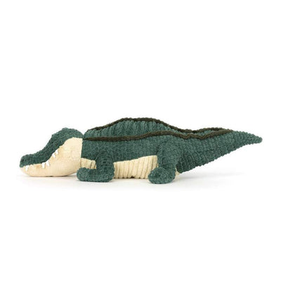Plush toy alligator on a white background - Jellycat Allexi Alligator. Jellycat Stockist in Newcastle, NSW at Zebra Finch