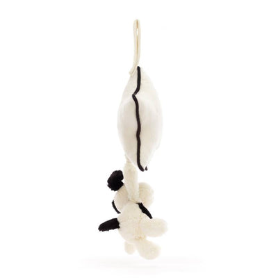 Jellycat Musical Pull Toy - Black and Cream Puppy for Babies | Jellycat Stockist in Newcastle, NSW Australia