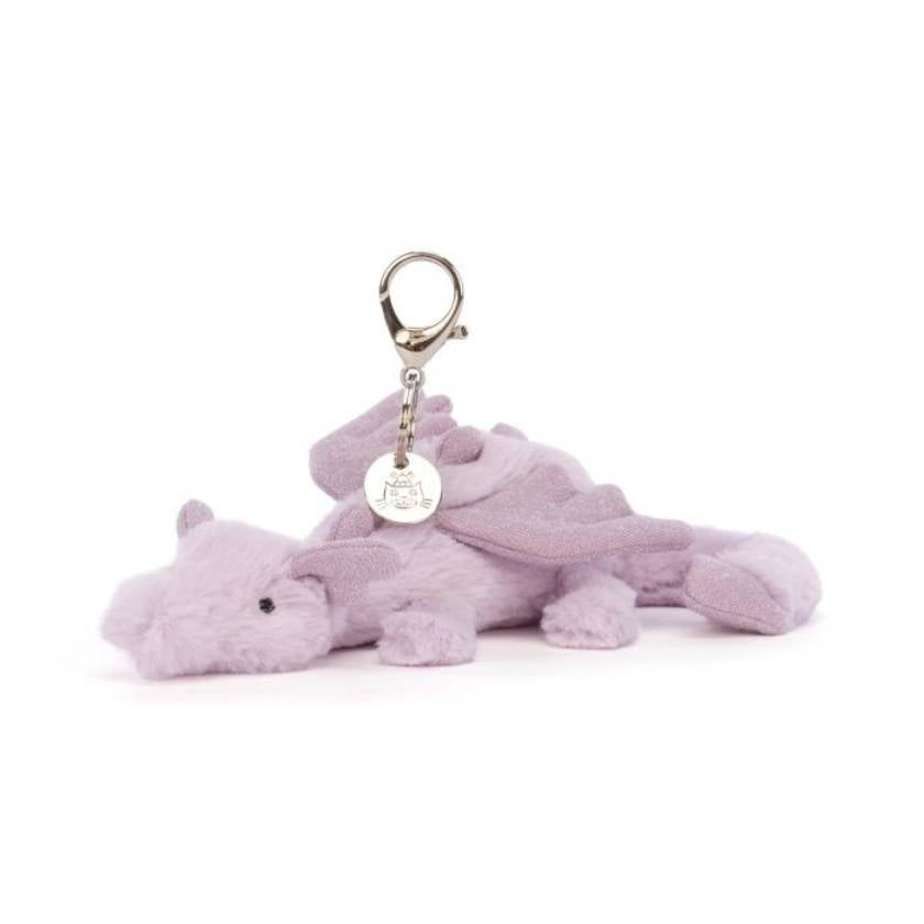 Jellycat Lavender Dragon Bag Charm | Keyring and Keychain | Jellycat Stockist in Newcastle, NSW Australia