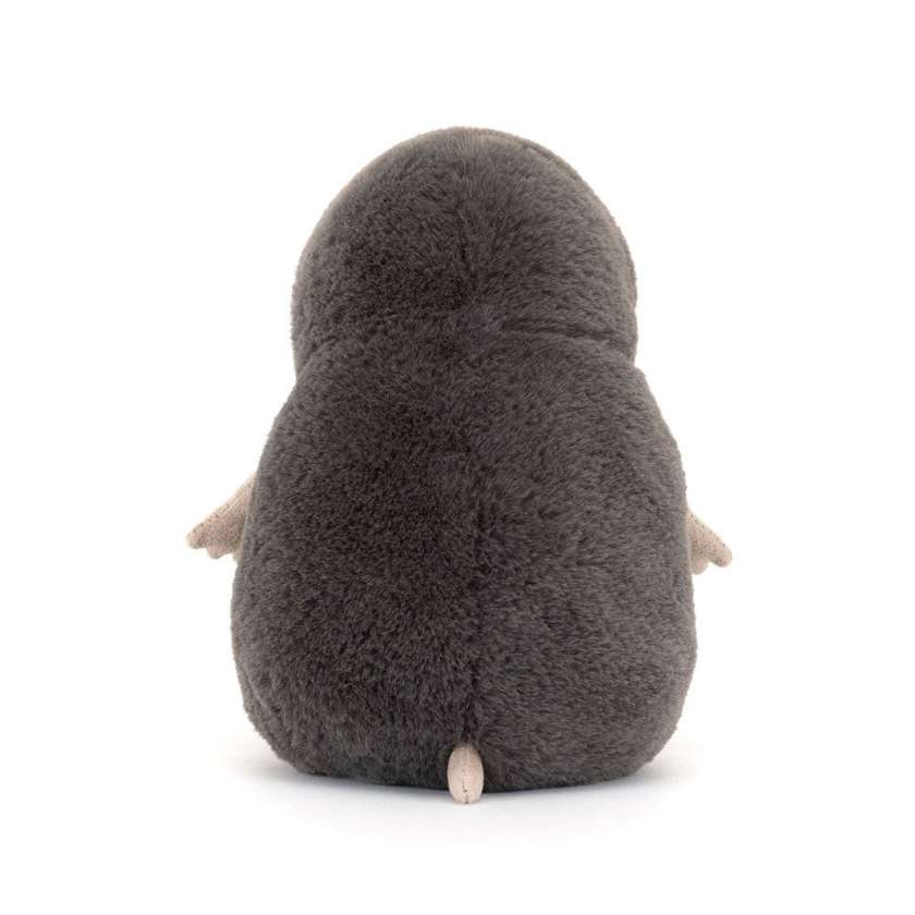 Plush toy mole on a white background. Jellycat Muswell Mole - Stockist at Zebra Finch Marketown