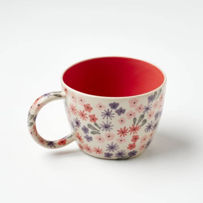 Jones and Co Ditsy Mug in Raspberry - Chino mug