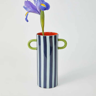 Jones and Co Griffe Blue Stripe Tall Vase 