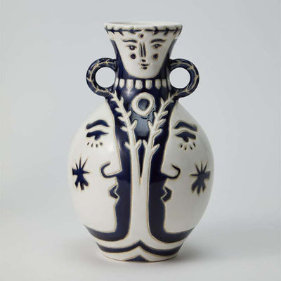 Jones and Co Totem Duo Blue Vase