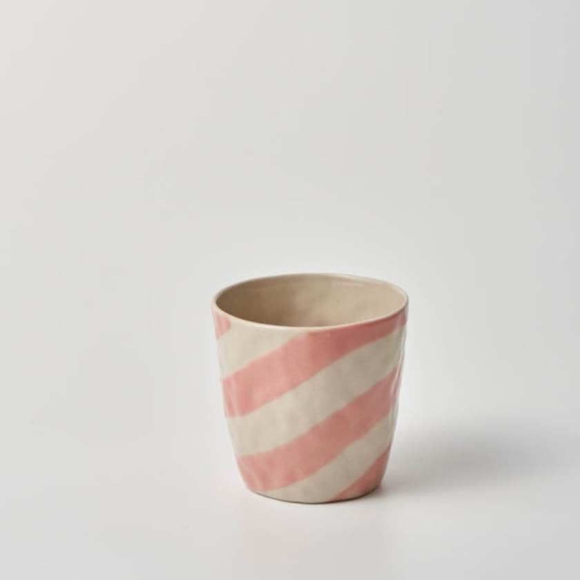 Cabana Stripe Mug in Pink by Jones and Co