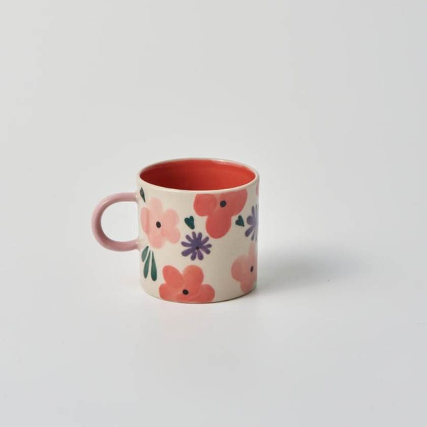 Jones and Co Pink Ditsy Floral Espresso Mug