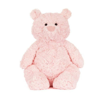 Pink teddy bear on a white background | Leola Bear by Jellycat | Jellycat Stockist in Newcastle, NSW