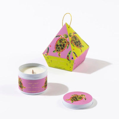 Light and Glo Juniper Berry Candle featuring artwork by Pete Cromer