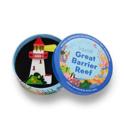 In gift box - Light up the reef brooch by Erstwilder from their 2025 Great Barrier Reef collection