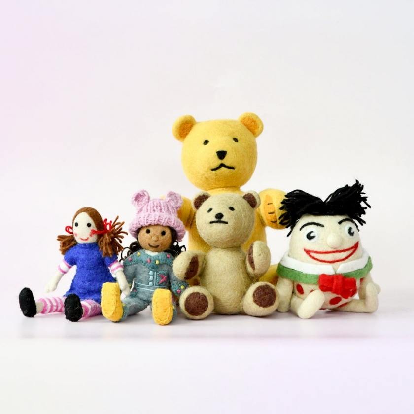 ぬいぐるみ Tara Tara Treasures ABC Play School - Felt Little Ted Toy | Zebra Finch