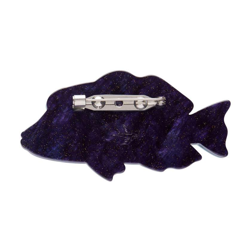 Back of Maori Wrasse Brooch by Erstwilder from their 2025 Great Barrier Reef collection