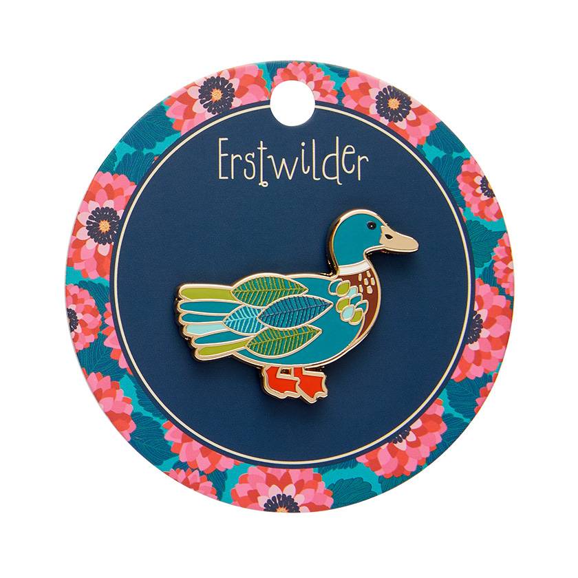 On card - Mighty Mallard Enamel Pin by Erstwilder from their Jocelyn Proust collection