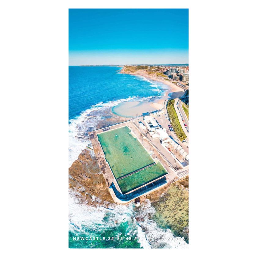 Full image of Newy Pools Beach Towel by Destination Label - a sand free beach towel featuring Newcastle baths
