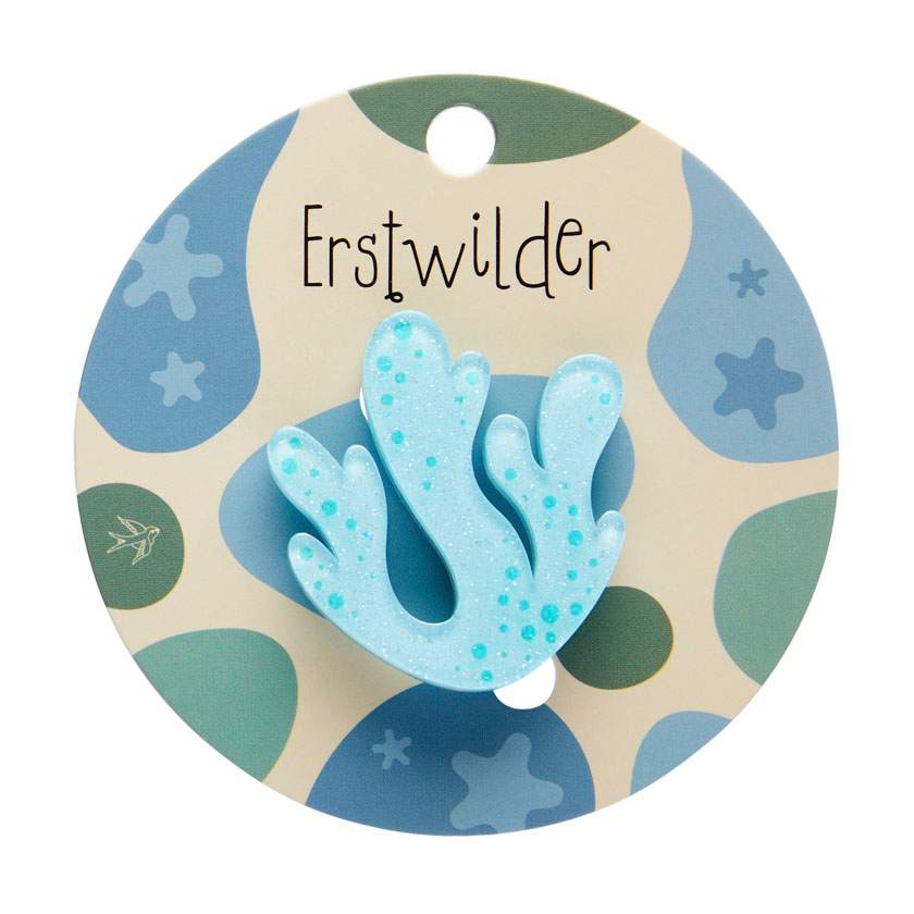 On card - Ocean Coral Simplified Mini Brooch by Erstwilder from their 2025 Great Barrier Reef collection