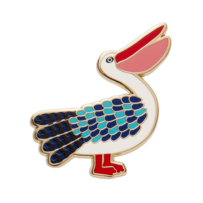 Pelican Perfection Enamel Pin by Erstwilder from their 2025 Jocelyn Proust collection