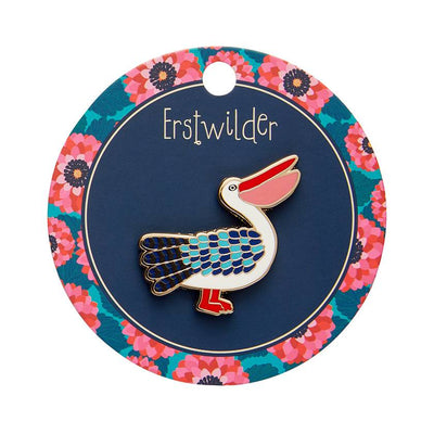 On card - Pelican Perfection Enamel Pin by Erstwilder from their 2025 Jocelyn Proust collection