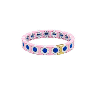 Pink Daisy Tile Bracelet