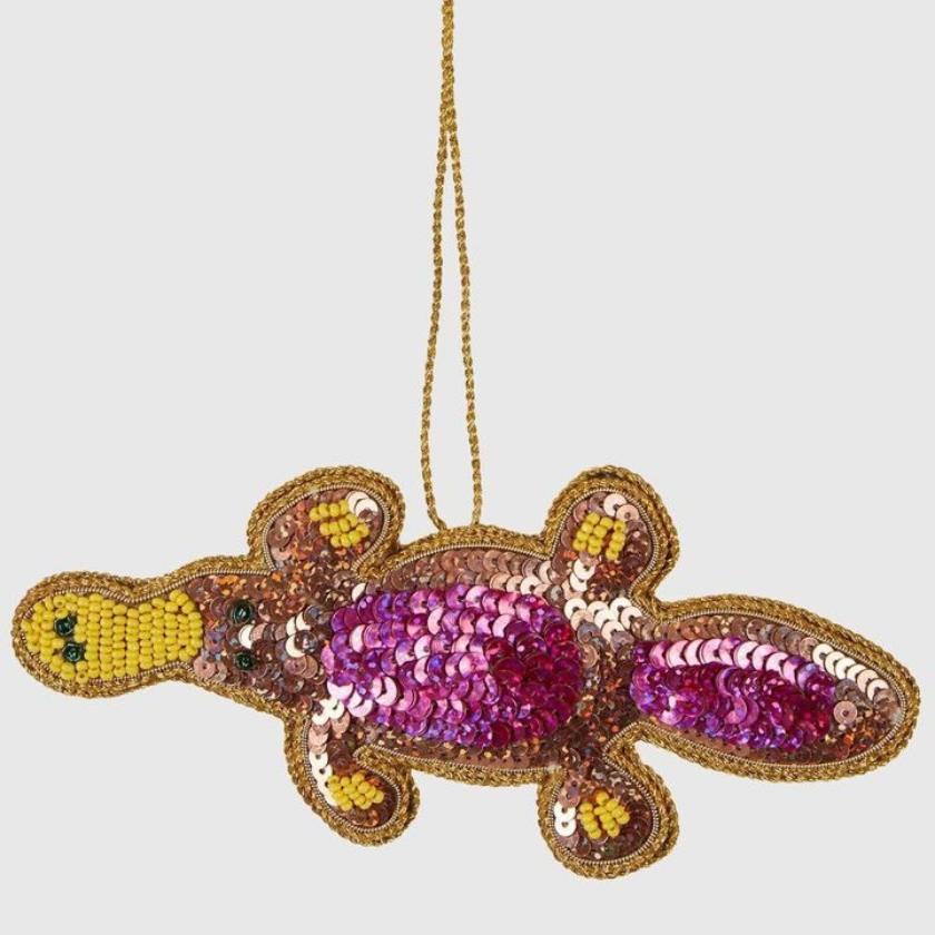 Platypus Sequin Hanging Tree Decoration