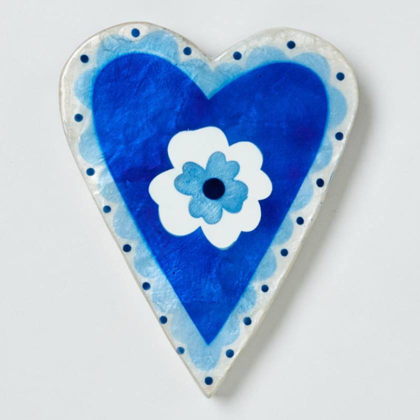 Poppy Heart Blue Wall Art by Jones and Co