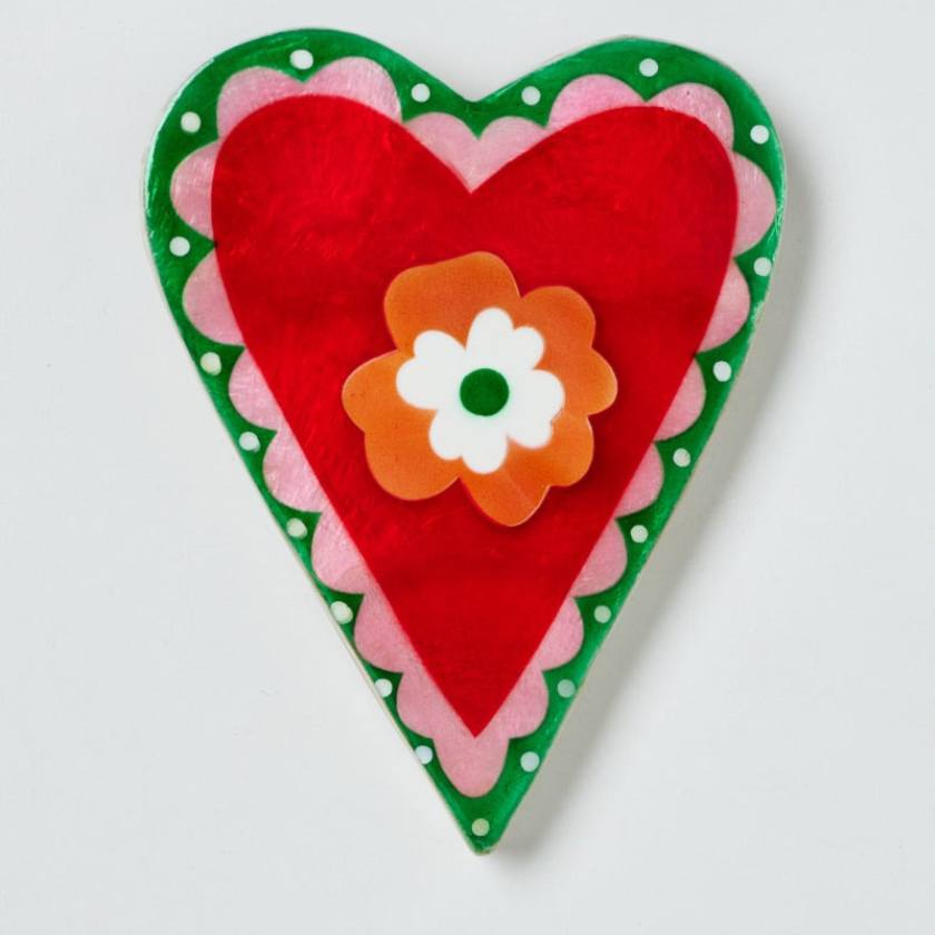 Poppy Red Heart by Jones and Co