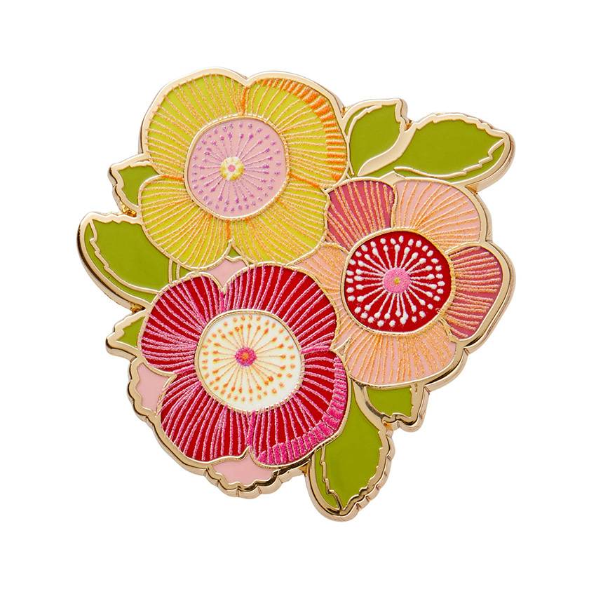 Pretty Poppies enamel pin by Erstwilder from their 2025 Jocelyn Proust collection