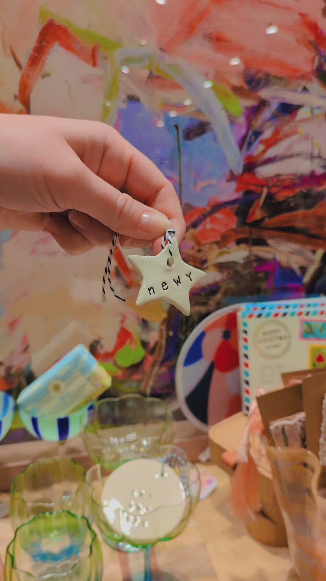 Handmade Ceramic Tag 'Newy' Small Star