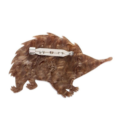 The back of Resin brooch of Prickles the Echnida - by Erstwilder from their 2025 Australiana collection, Stocked at Zebra Finch Style in Newcastle, NSW