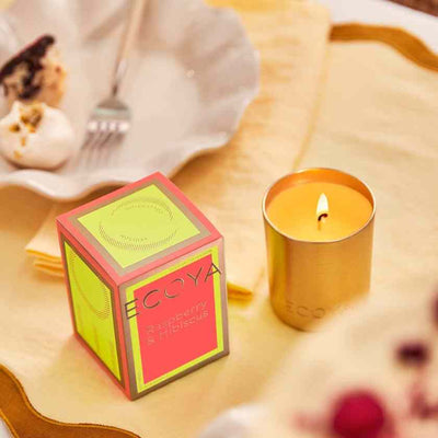 Mini Raspberry and Hibiscus Candle by Ecoya from their Holiday Collection